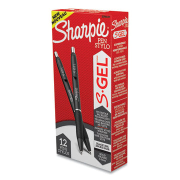 Sharpie® S-Gel™ S-gel High-performance Gel Pen, Retractable, Bold 1 Mm, Black Ink, Black Barrel, Dozen freeshipping - TVN Wholesale